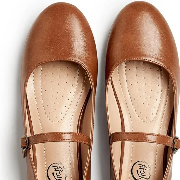 Brown Mary Jane Flats - Picture 4 of 8